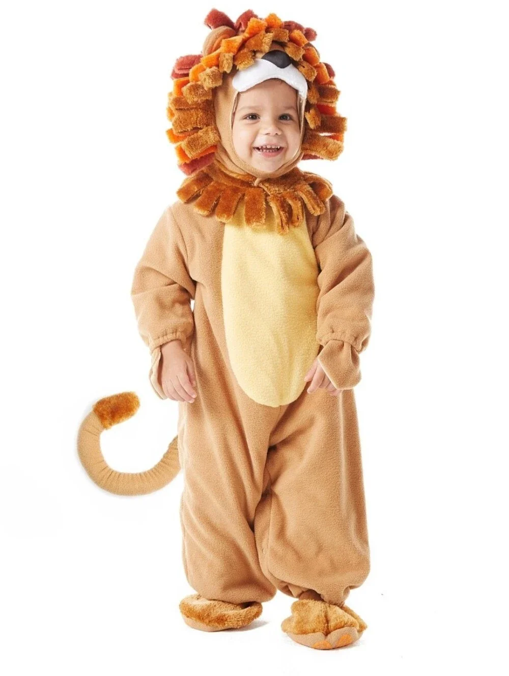 Kids Brown Lion Costume with Hooded Mane By Spooktacular Creations NWT
